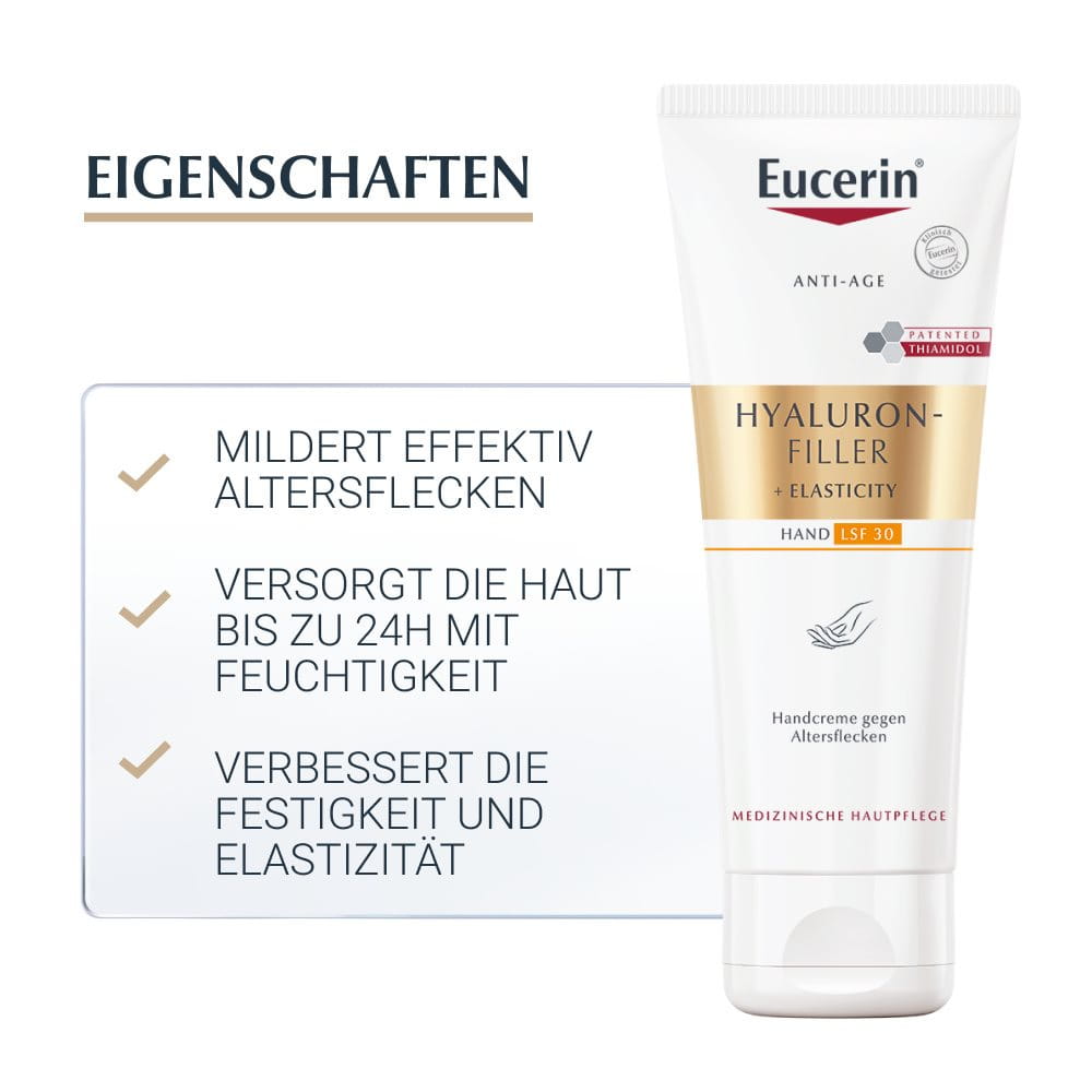 HYALURON-FILLER + ELASTICITY Handcreme gegen Altersflecken LSF 30 – Bild 4