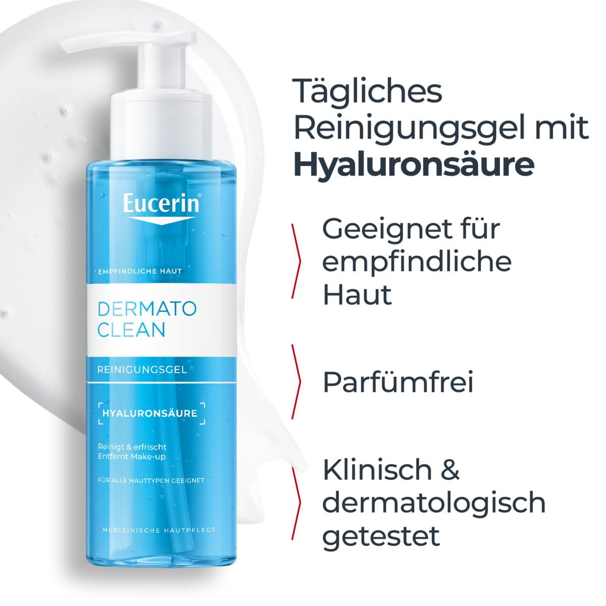 Eucerin DermatoCLEAN [HYALURON] Erfrischendes Reinigungsgel – Bild 2